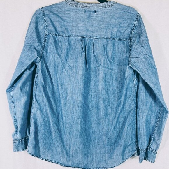 Gap Blue Half Button Down Casual Top Size S - Picture 2 of 3